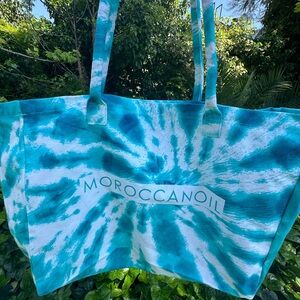 Turquoise and White Tote
